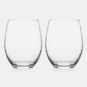 Kerstgroeten Stemless Wijn Glas Set (Links)