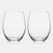 Kerstgroeten Stemless Wijn Glas Set (Rechts)