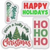 Kerstgroeten Stickers, vakantie Stickers (Voorkant)