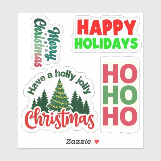 Kerstgroeten Stickers, vakantie Stickers (Vel)