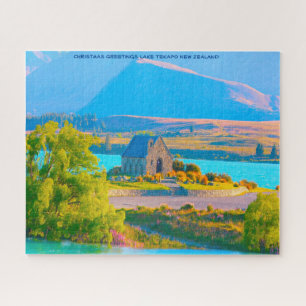 Kerstgroeten Tekapo Nieuw-Zeeland Legpuzzel