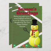 Kerstgroeten Tennisbal Sneeuwman Kerstmis Feestdagenkaart (Voorkant / Achterkant)