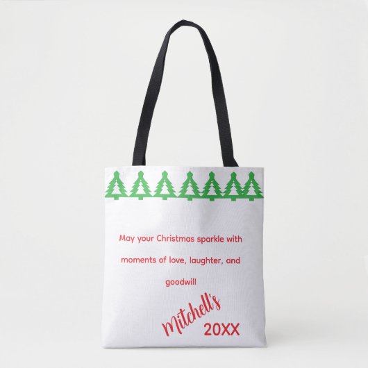Kerstgroeten tote bag (Voorkant)