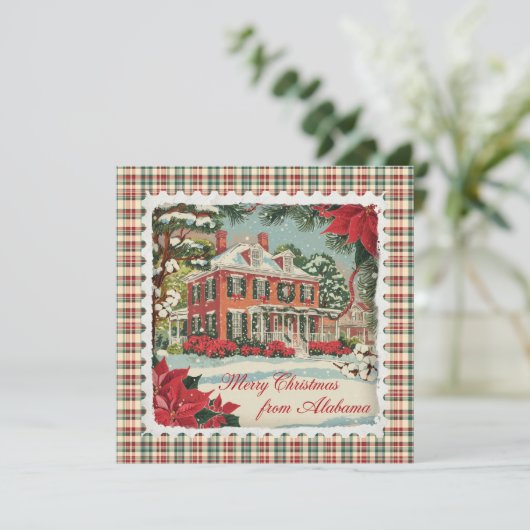 Kerstgroeten uit Alabama Holiday Kaart (Staand voorkant)