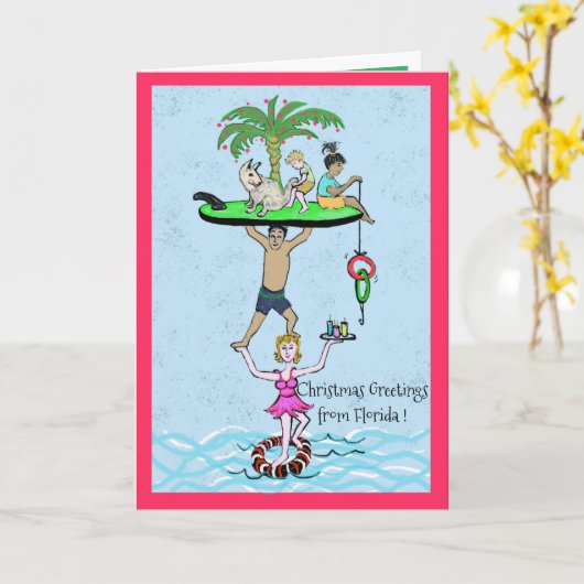 Kerstgroeten uit Florida Kaart (Gele Bloem)