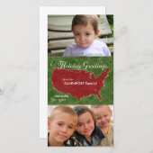 Kerstgroeten uit Georgia - Foto, Naam Feestdagenkaart (Voorkant / Achterkant)