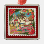Kerstgroeten uit Hawaï Vakantie Metalen Ornament (Voorkant)