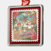 Kerstgroeten uit Hawaï Vakantie Metalen Ornament (Links)