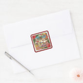 Kerstgroeten uit Hawaï Vakantie Vierkante Sticker (Envelop)