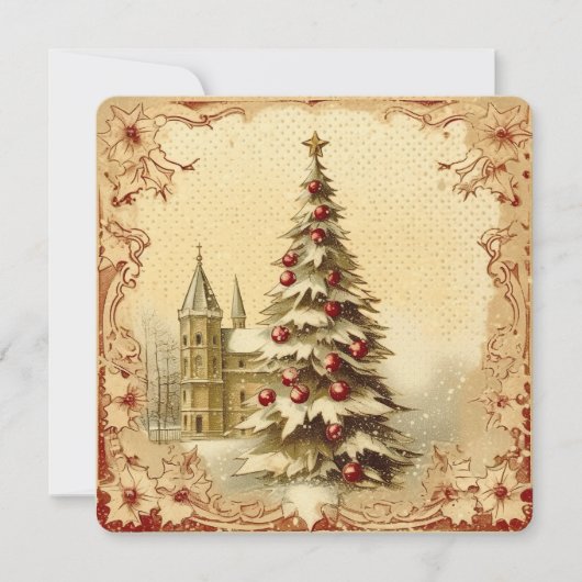 Kerstgroeten uit het verleden feestdagenkaart (Voorkant)