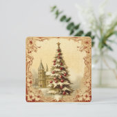 Kerstgroeten uit het verleden feestdagenkaart (Staand voorkant)