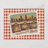 Kerstgroeten uit Illinois Kerstkaart Feestdagenkaart (Voorkant)