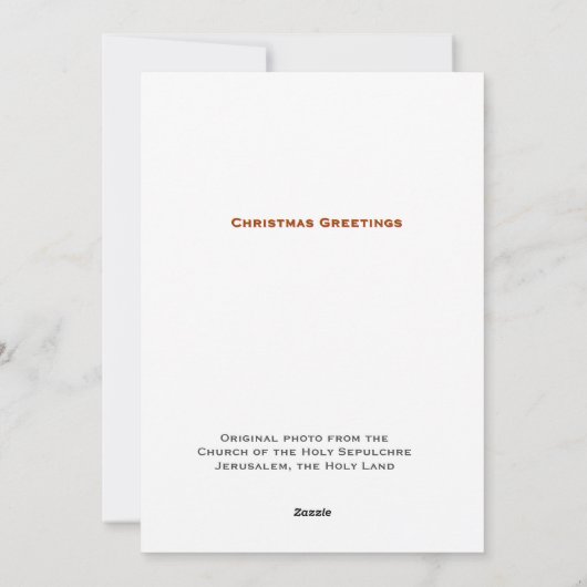 Kerstgroeten uit Jeruzalem Feestdagenkaart (Achterkant)