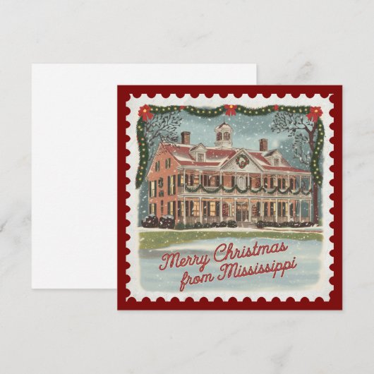 Kerstgroeten uit Mississippi Feestdagenkaart (Voorkant / Achterkant)