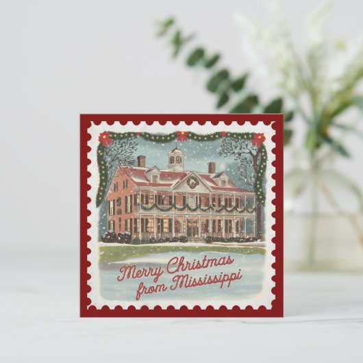Kerstgroeten uit Mississippi Feestdagenkaart (Staand voorkant)