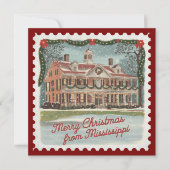 Kerstgroeten uit Mississippi Feestdagenkaart (Voorkant)