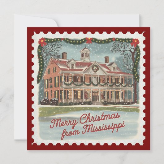 Kerstgroeten uit Mississippi Feestdagenkaart (Voorkant)