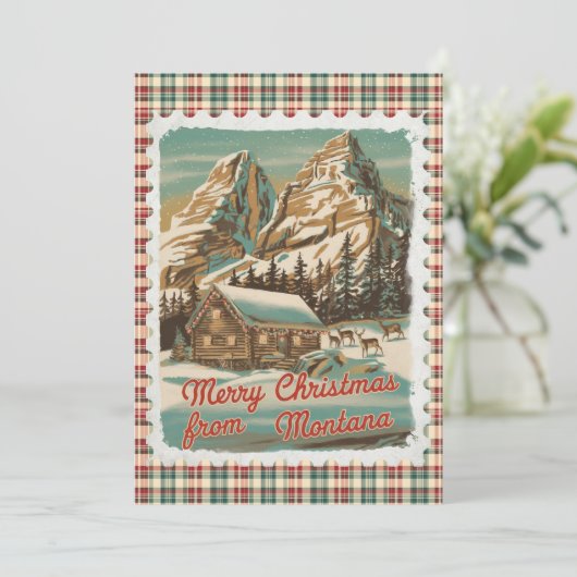 Kerstgroeten uit Montana Kerstkaart (Staand voorkant)