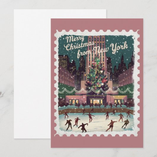 Kerstgroeten uit New York Holiday Kaart (Voorkant / Achterkant)