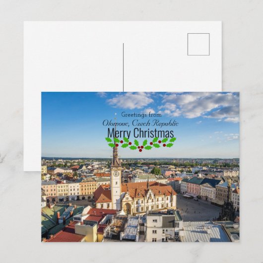 Kerstgroeten uit Olomouc, Tsjechië Briefkaart (Voorkant / Achterkant)