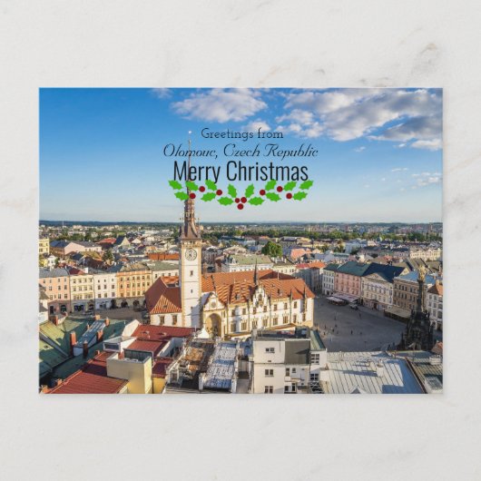 Kerstgroeten uit Olomouc, Tsjechië Briefkaart (Voorkant)