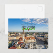 Kerstgroeten uit Olomouc, Tsjechische Republiek Briefkaart (Voorkant / Achterkant)