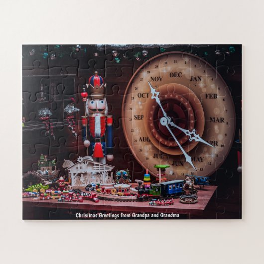 Kerstgroeten uit opa en oma legpuzzel (Horizontaal)