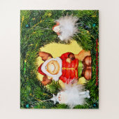 Kerstgroeten uit opa en oma legpuzzel (Verticaal)