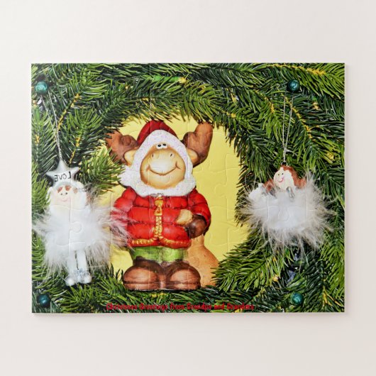 Kerstgroeten uit opa en oma legpuzzel (Horizontaal)