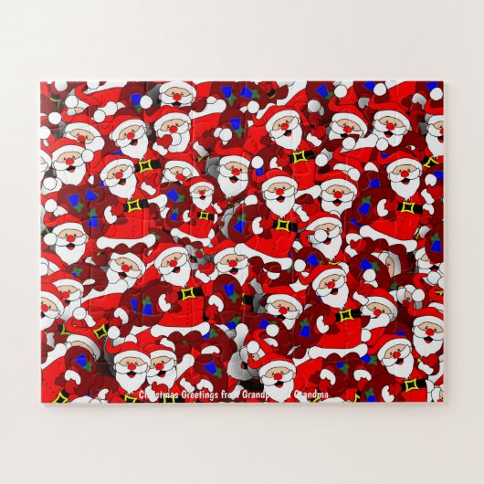 Kerstgroeten uit opa en oma legpuzzel (Horizontaal)