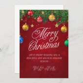 Kerstgroeten uitnodigingskaart kaart (Voorkant / Achterkant)