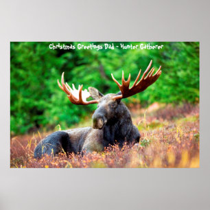 Kerstgroeten Vader Jager Verzamelaar Poster