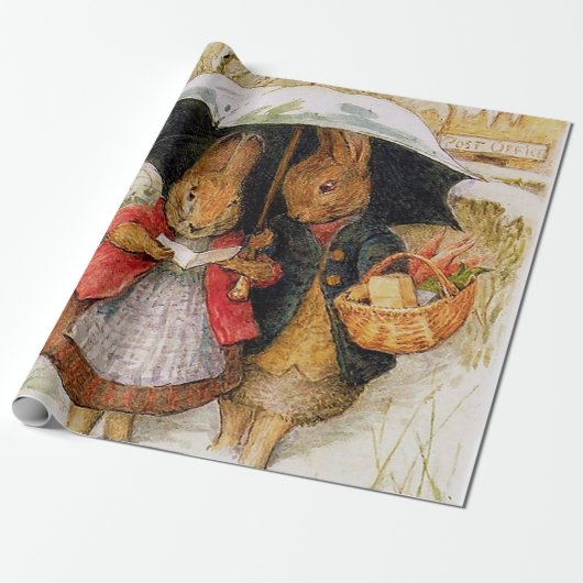 "Kerstgroeten" van Beatrix Potter Cadeaupapier (Uitgerold)