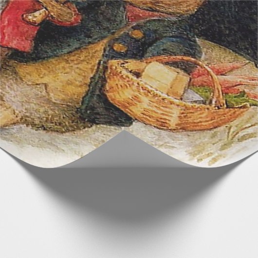 "Kerstgroeten" van Beatrix Potter Cadeaupapier (Hoek)