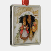"Kerstgroeten" van Beatrix Potter Metalen Ornament (Rechts)