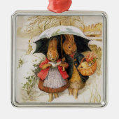 "Kerstgroeten" van Beatrix Potter Metalen Ornament (Voorkant)