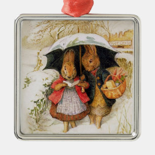 "Kerstgroeten" van Beatrix Potter Metalen Ornament