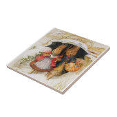 "Kerstgroeten" van Beatrix Potter Tegeltje (Zijkant)