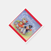 Kerstgroeten van de heer en mevrouw Snowman Servet (Hoek)