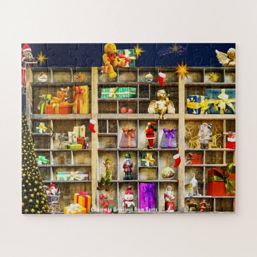 Kerstgroeten van de Kerstman Legpuzzel (Horizontaal)