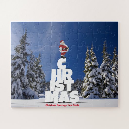 Kerstgroeten van de Kerstman Legpuzzel (Horizontaal)