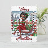 Kerstgroeten van de Noordpool Feestdagenkaart (Staand voorkant)