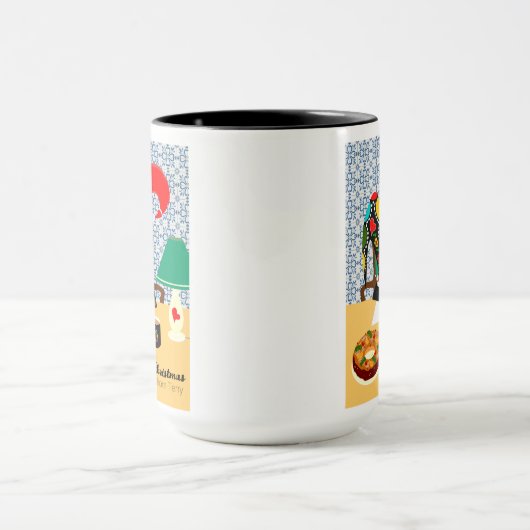 Kerstgroeten van de Portugese haan Mok (Midden)