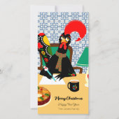 Kerstgroeten van de Portugese Haantje Feestdagenkaart (Voorkant)
