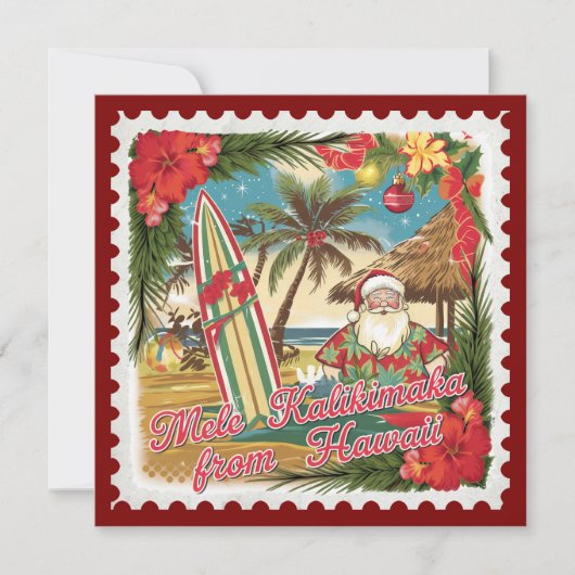 Kerstgroeten van Hawaii Holiday Kaart (Voorkant)