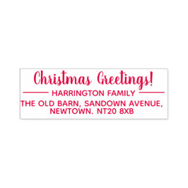 Kerstgroeten van het terugkeeradres zelfinktende stempel