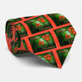 kerstgroeten van Holly Berries Stropdas (Opgerold)