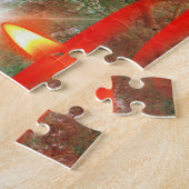 Kerstgroeten van mama en papa legpuzzel (Zijkant)