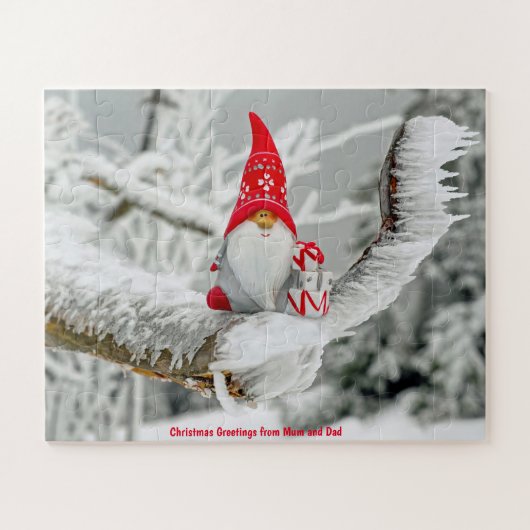 Kerstgroeten van mama en papa legpuzzel (Horizontaal)