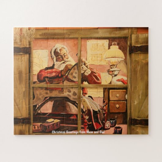 Kerstgroeten van mama en papa legpuzzel (Horizontaal)